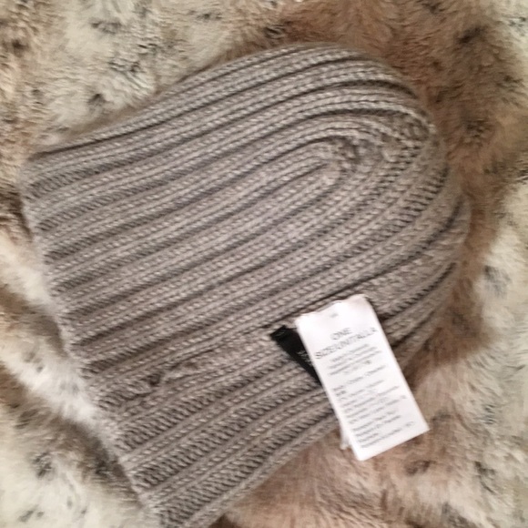 J. Crew Gray and Brown Ribbed Knit Hat with Pom-Pom - Picture 12 of 13